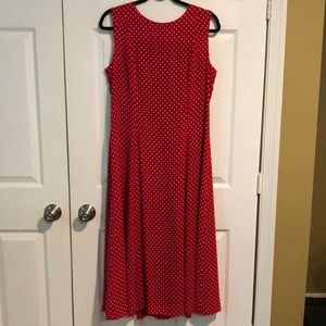 LN Lands End (adorable) sleeveless, polka dot dress